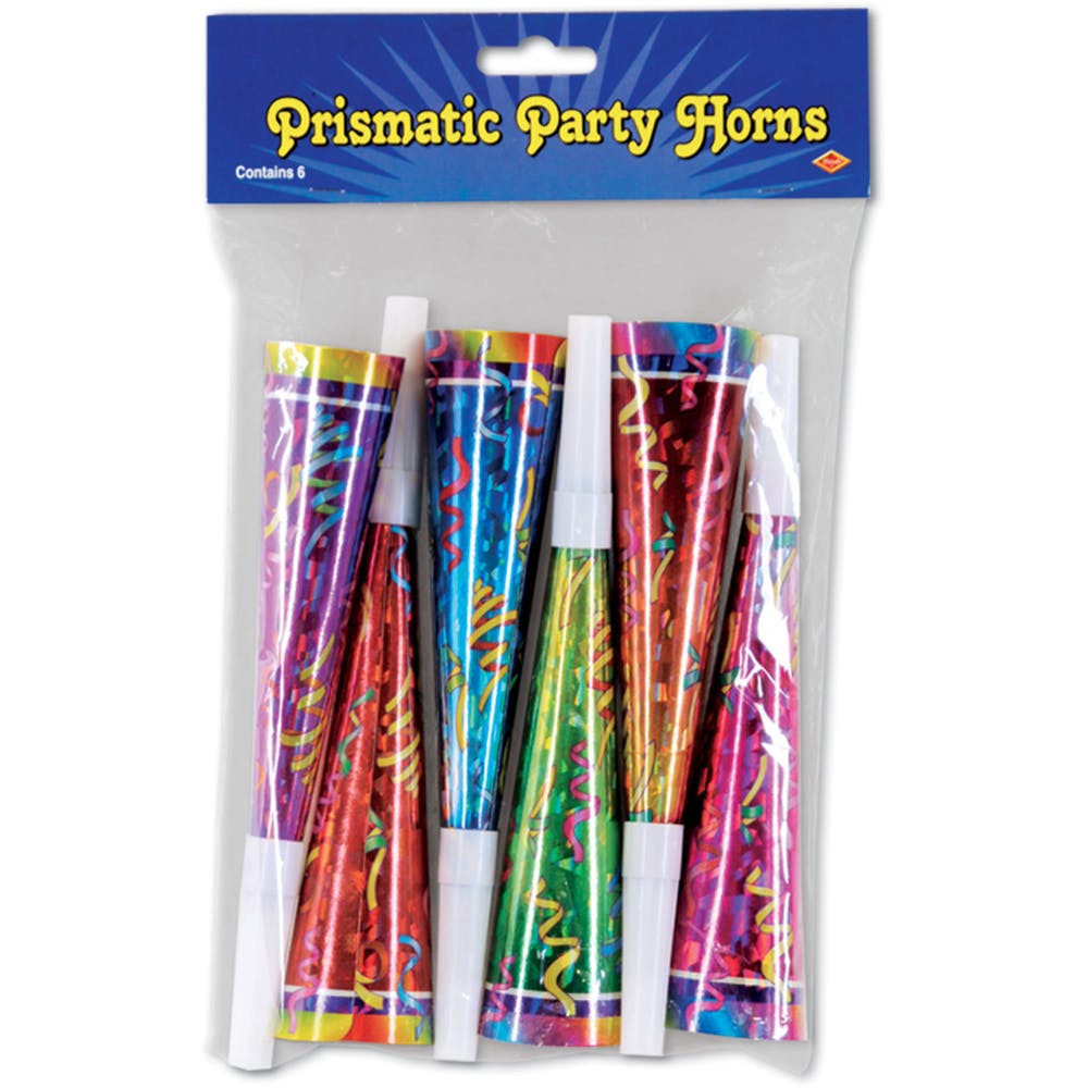 Prismatic Party Horns - Multicolor 8" 1