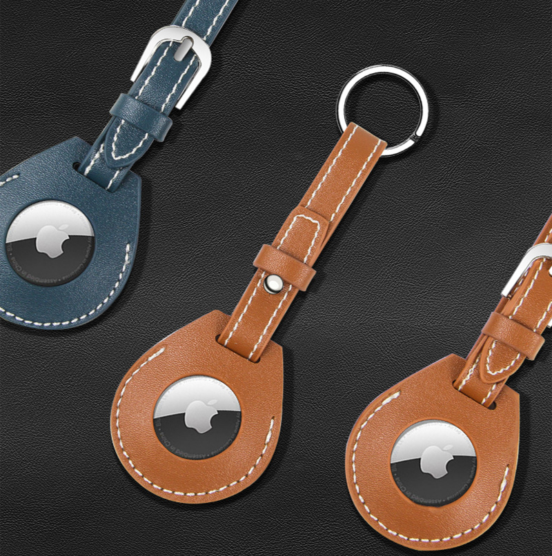 Leatherette AirTag Case with Key Ring 3