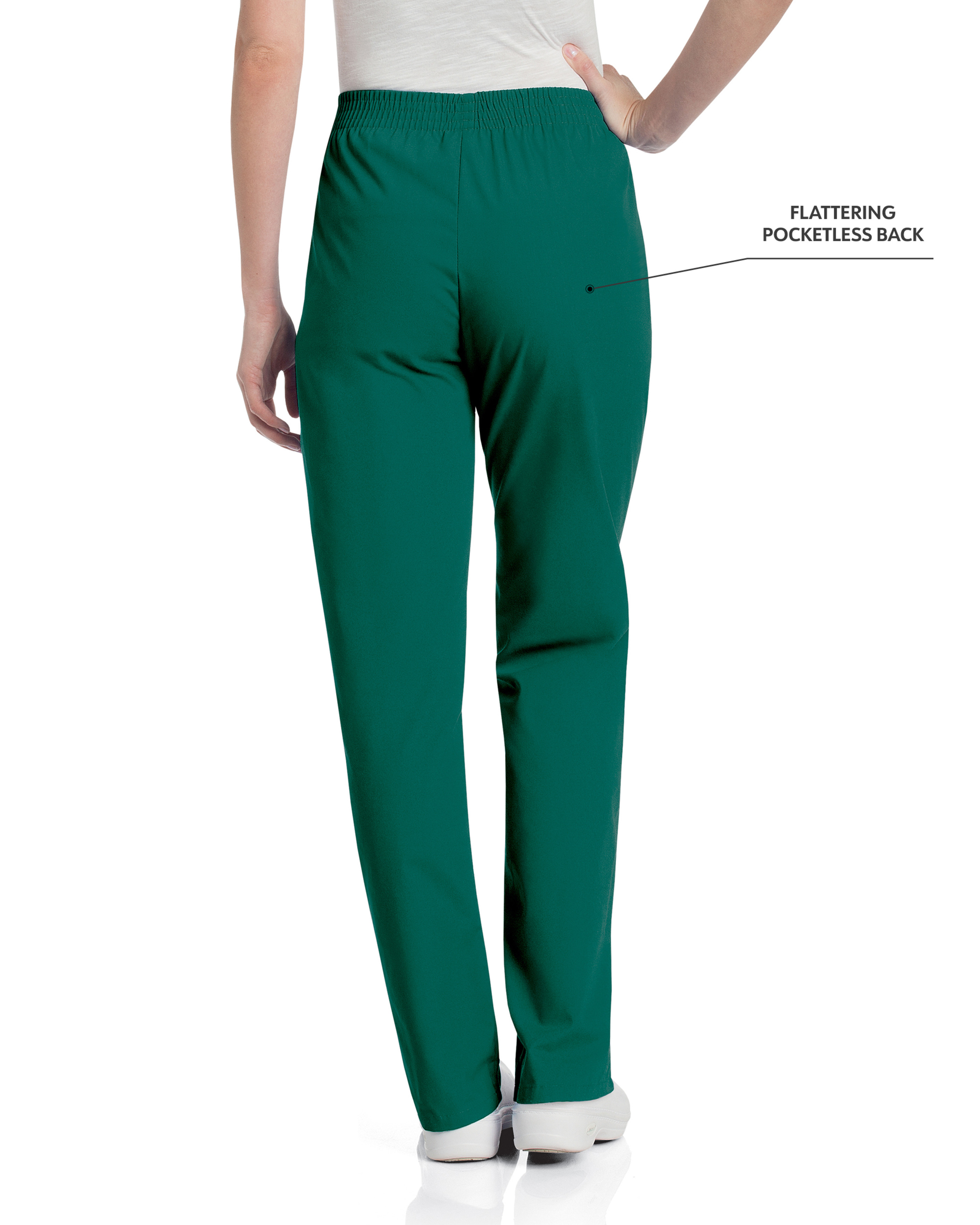 Landau - Essentials - Women's Two-Pocket High-Rise Elastic Waist Straight Leg Pant 6