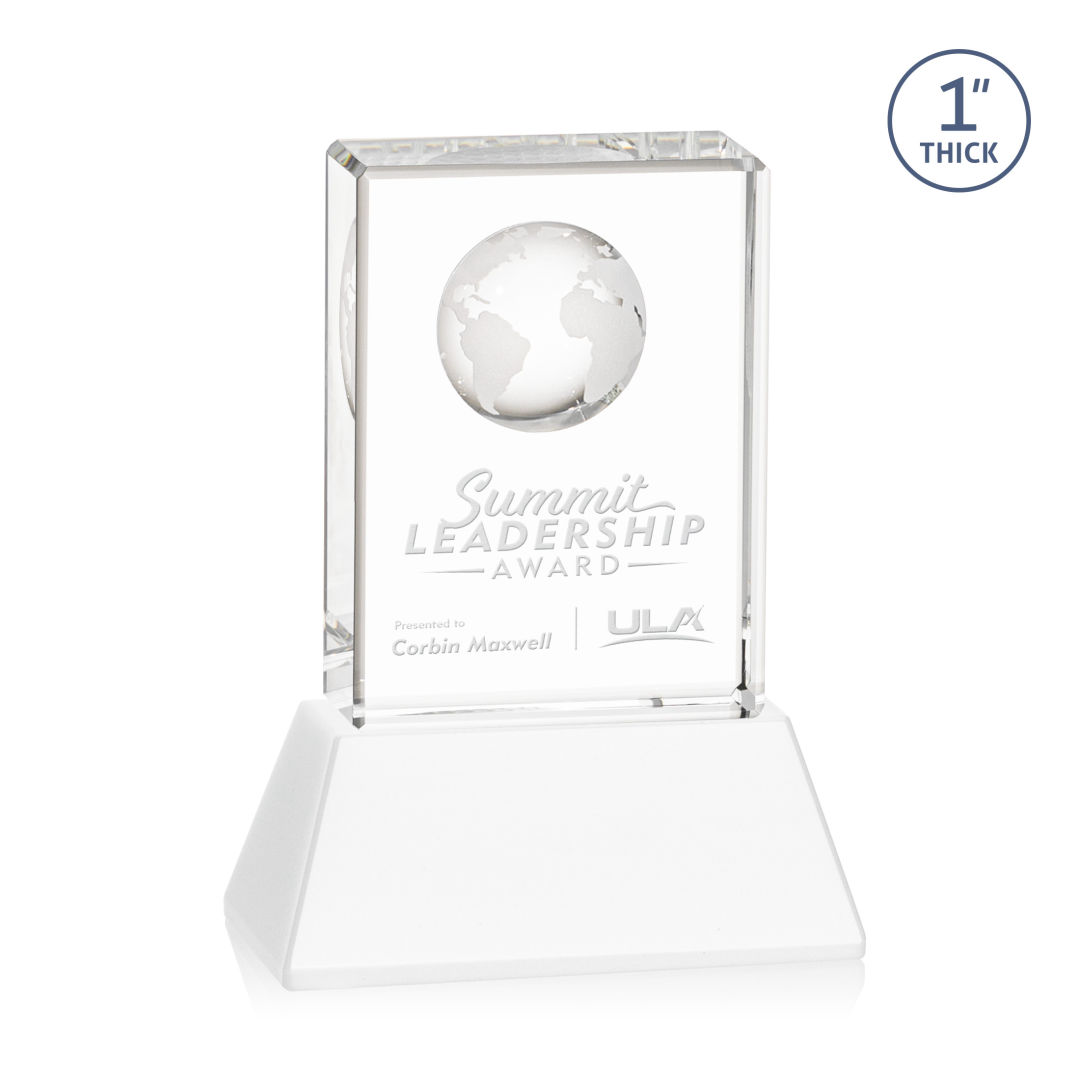 Ambassador Globe Award on Base - White 3