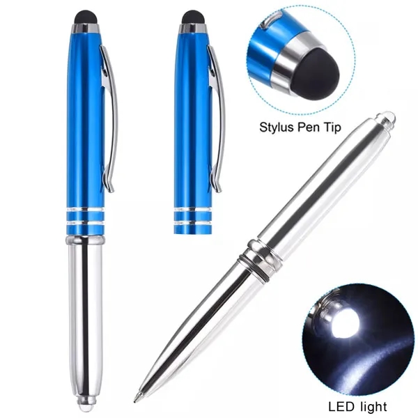 Metal Stylus Ballpoint Pen with LED Light 3