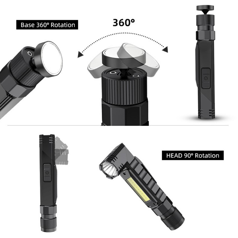 Multi-Functional COB Work Light, Headlamp and Flashlight 90 Degree Rotate with Magnetic Base 11