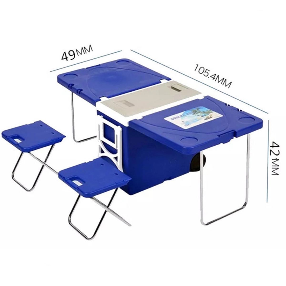 Multi Function Outdoor Cooler Picnic Camping Table 2 Chairs 3