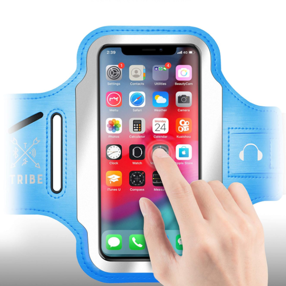 Adjustable Sports Armband Phone Holder W/ Touchscreen Window 5