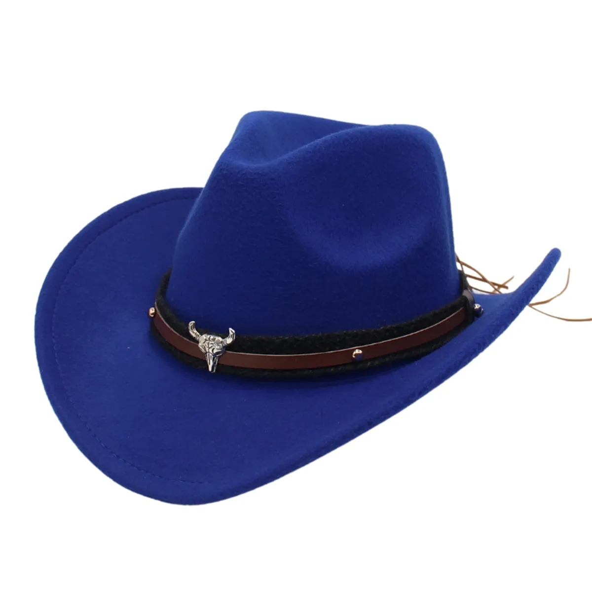 Unisex Classic Western Cowboy Men Felt Wide Brim Hats 8