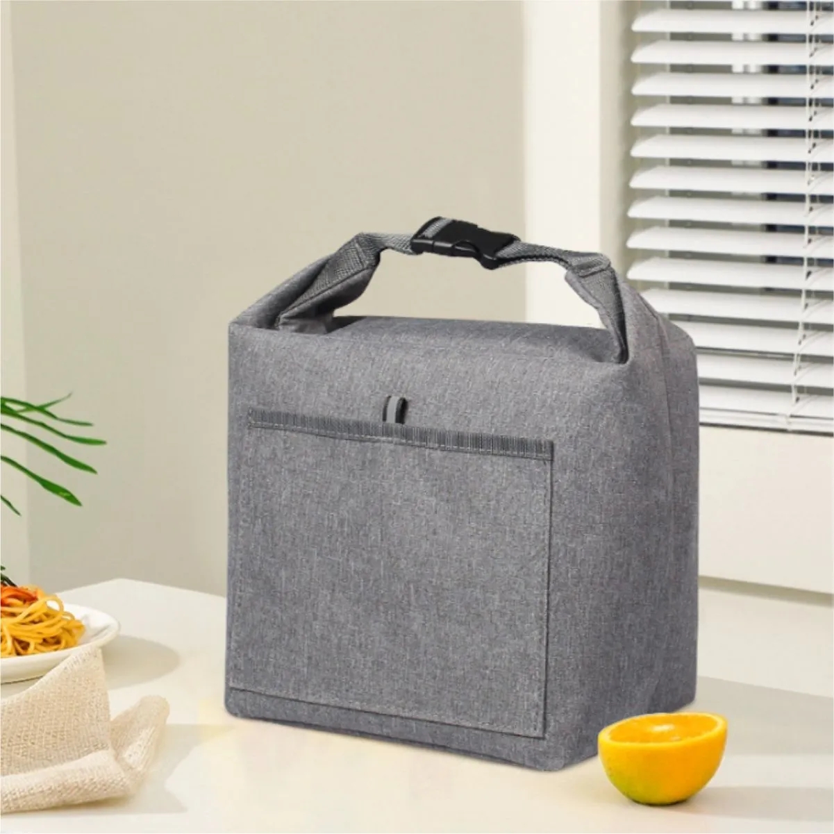Reusable Insulated Tote Lunch Bag Cooler With Buckle Closure 3