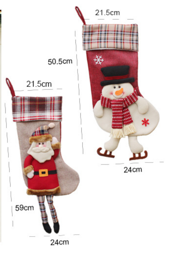 3D Applique Christmas Candy Stockings 3