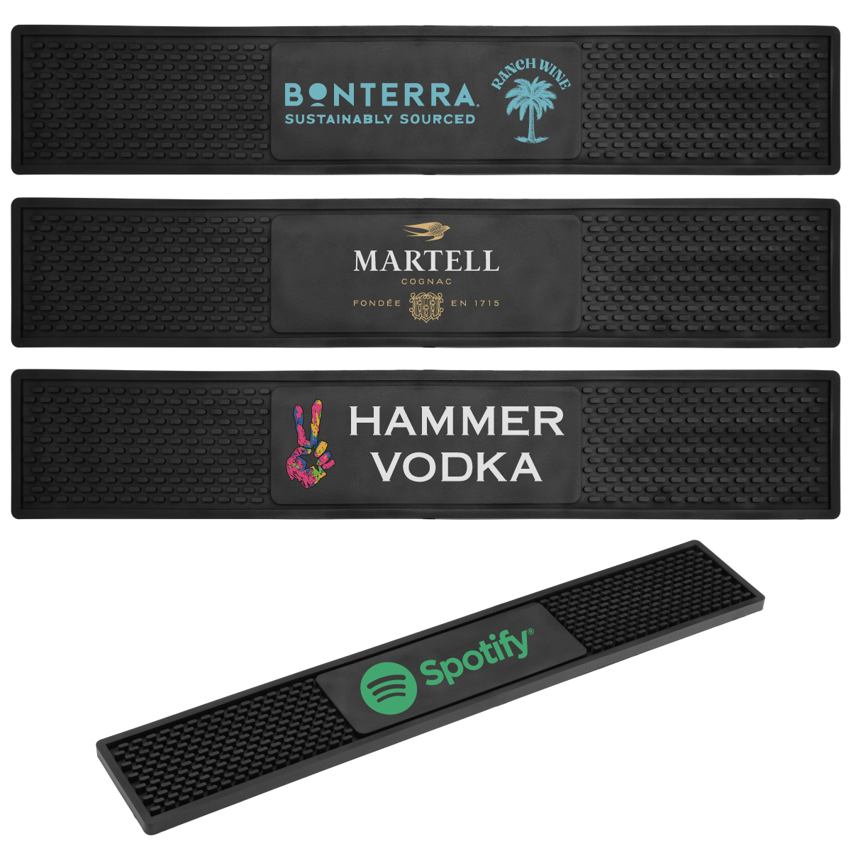 Heavy Duty Vinyl Bar Counter Rail Mat - 3 1/2" x 20"