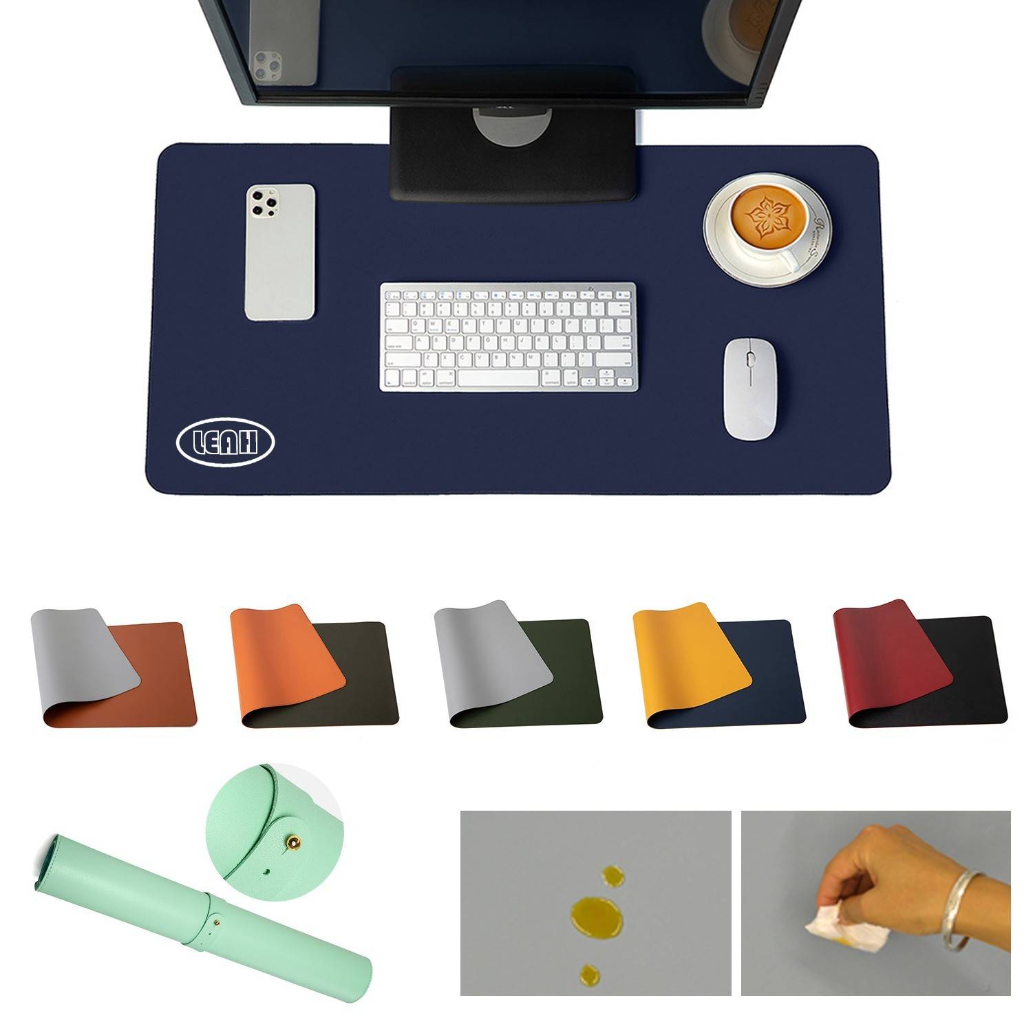 Simple Leather Mouse Pad with Bandage 2