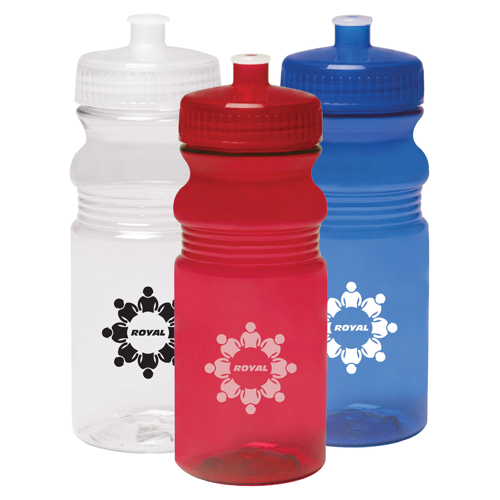 Plastic Bike Water Bottle - Push Cap, 20 oz. 2