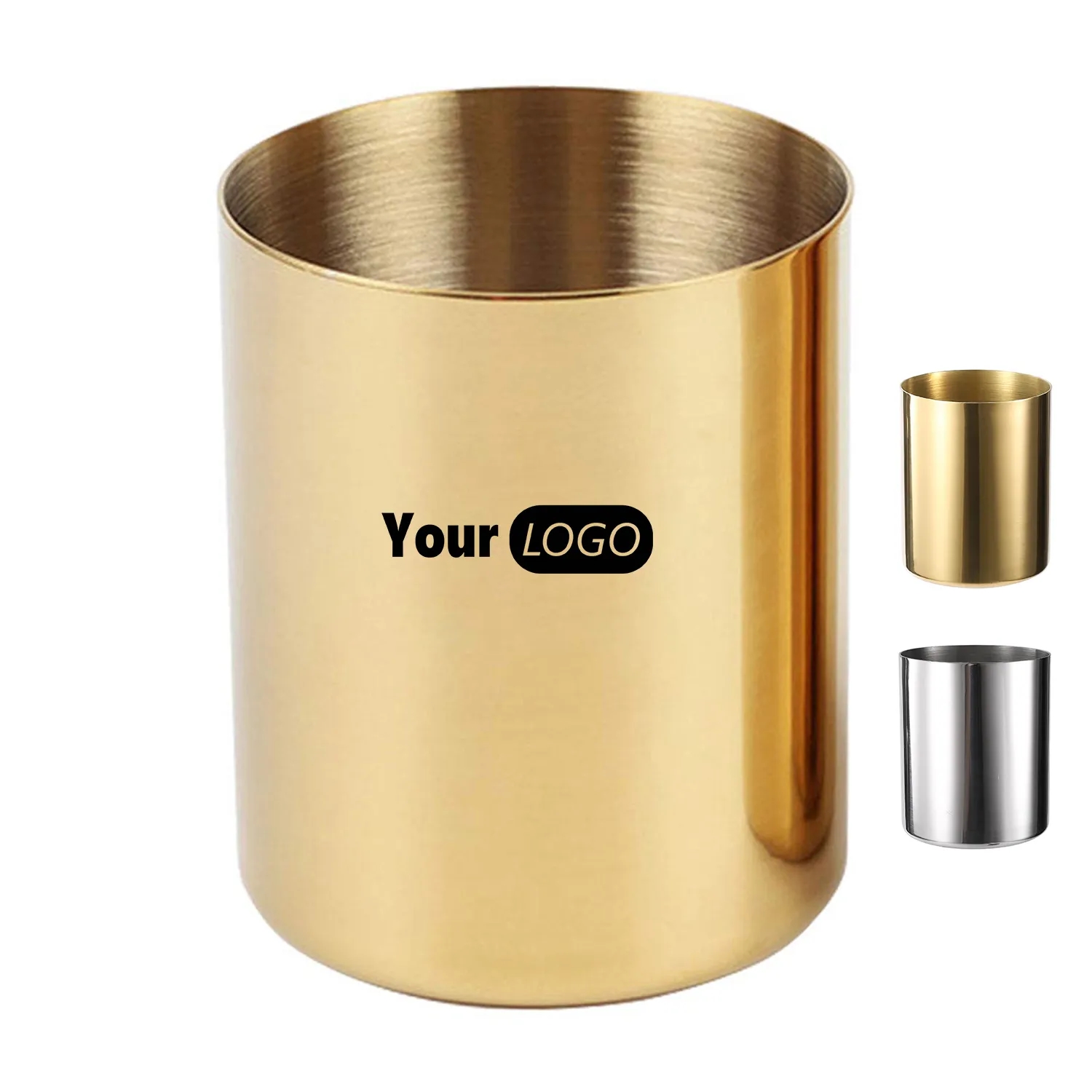 Gold Stainless Steel Pen Holder Cup 5