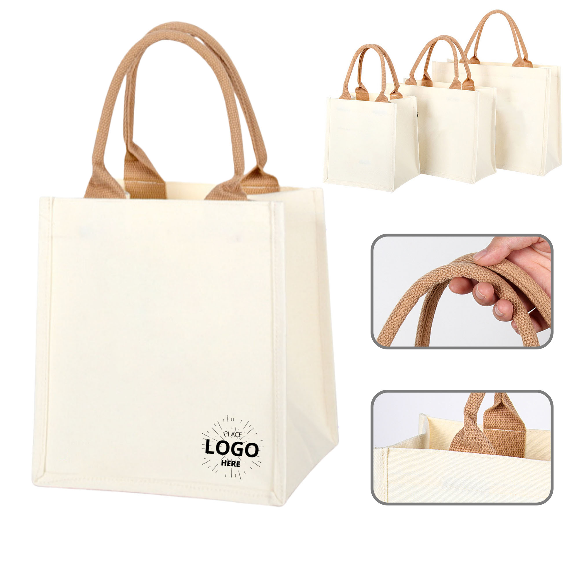 Canvas Shoulder Tote Bags, custom tote bag with logo imprint 1