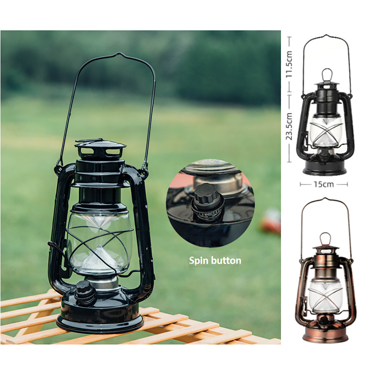 Vintage LED Hurricane Lantern with Dimmer Switch 5
