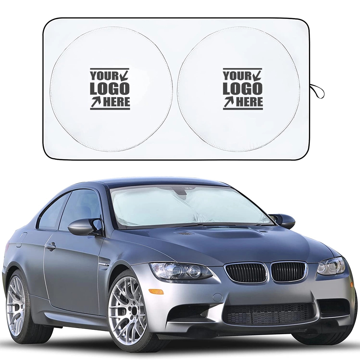 Custom Automotive Windshield Sunshades With Storage Pouch 3