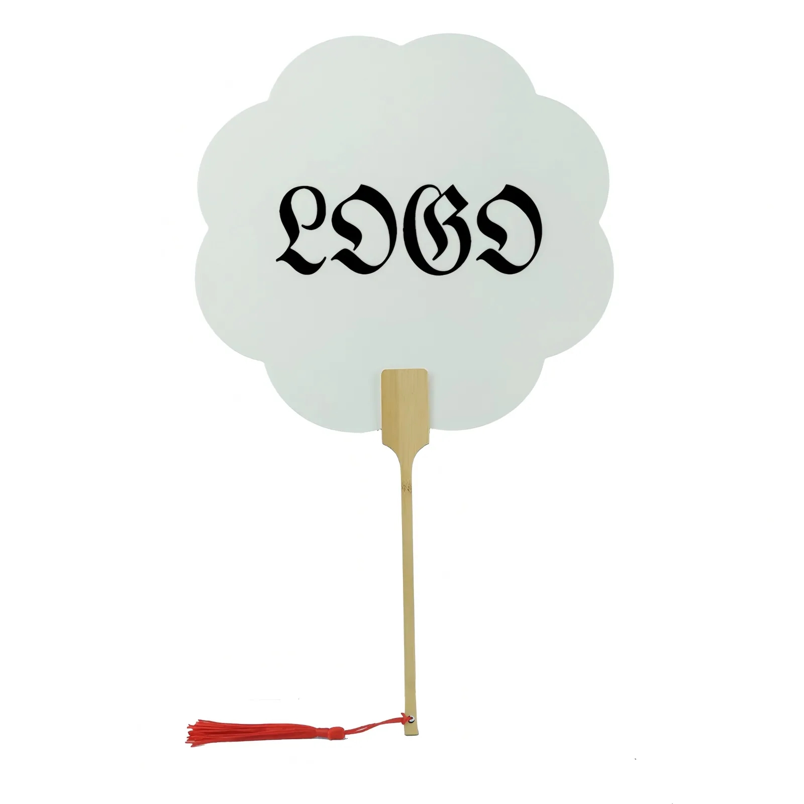 Bamboo Handle Plastic Hand Fan 3
