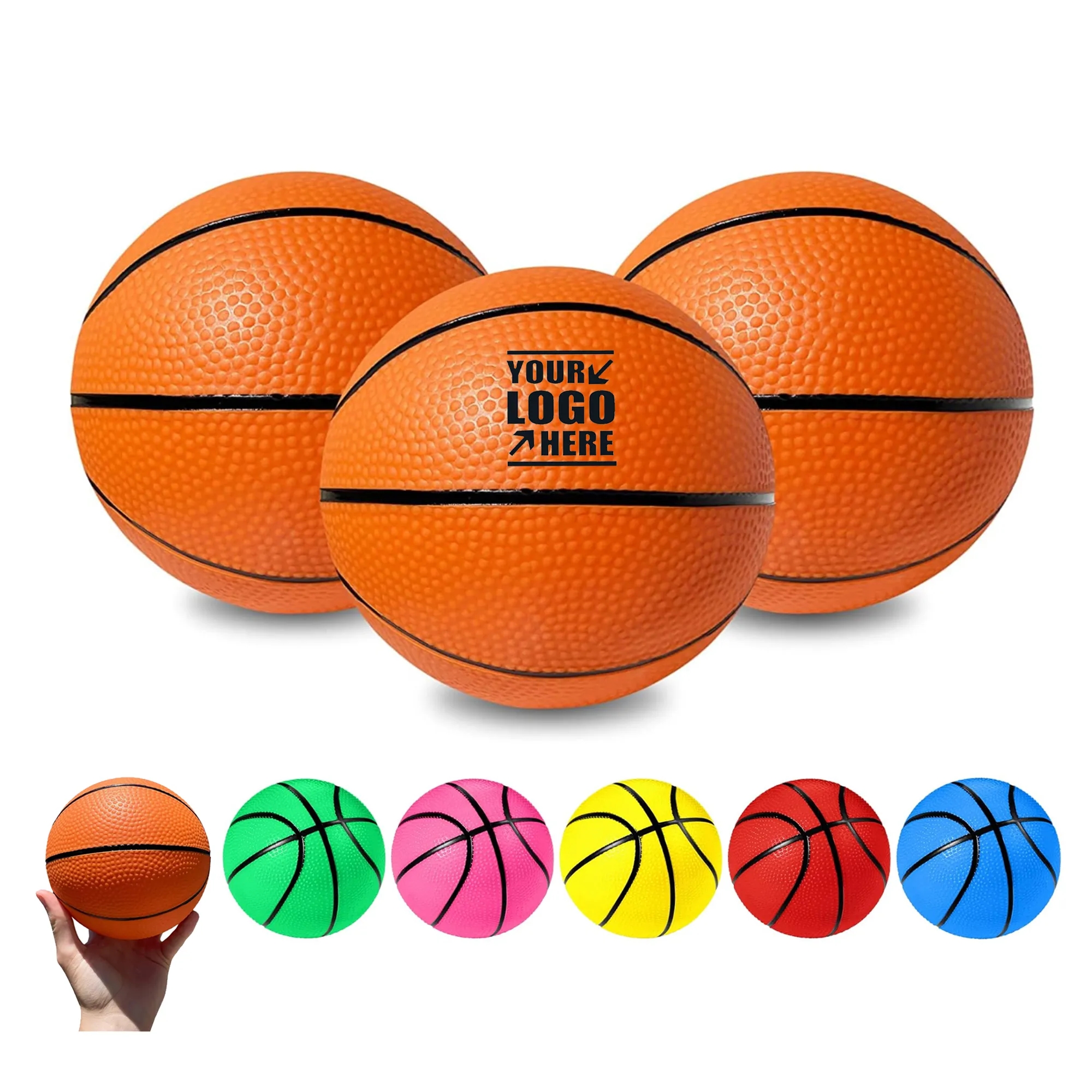 7" Rubber Mini Basketball for Toddlers 3