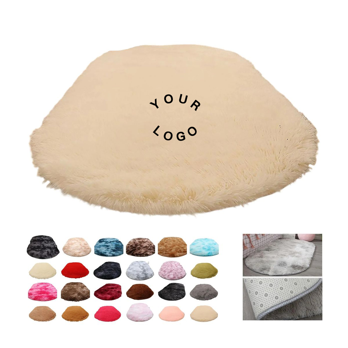 Embroidered Faux Fur Rug for Home Decor 4