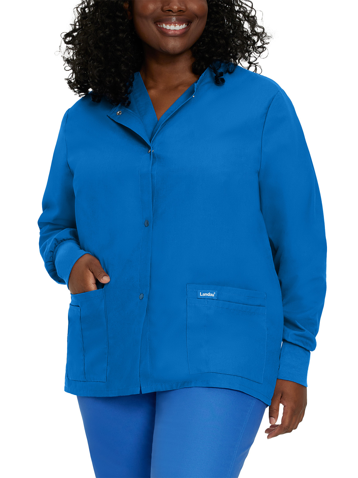 Landau - Essentials - Women's Four-Pocket Crew Neck Warm-Up Jacket 27