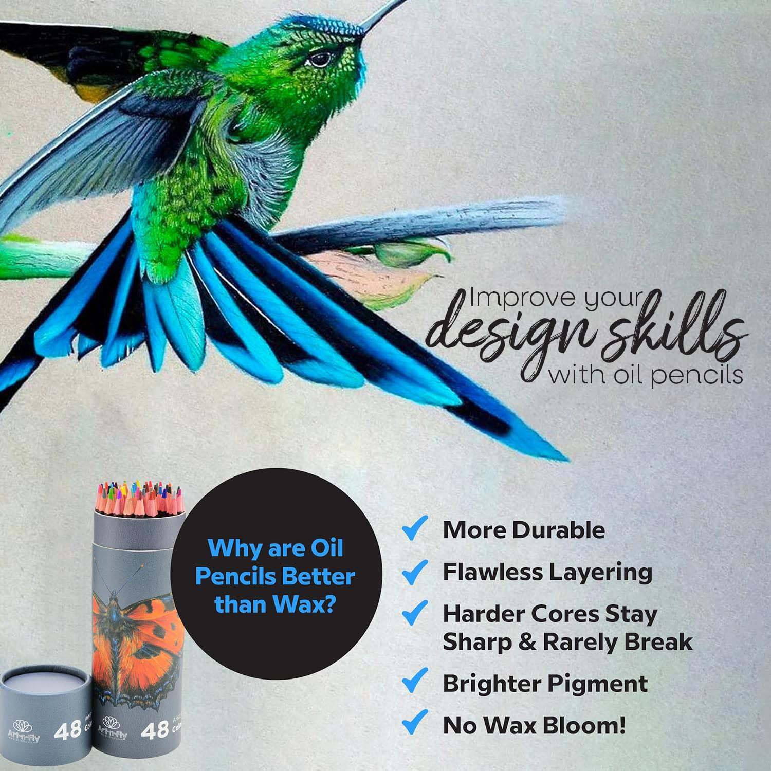 48 Piece Oil-Based Colored Pencils Set 6