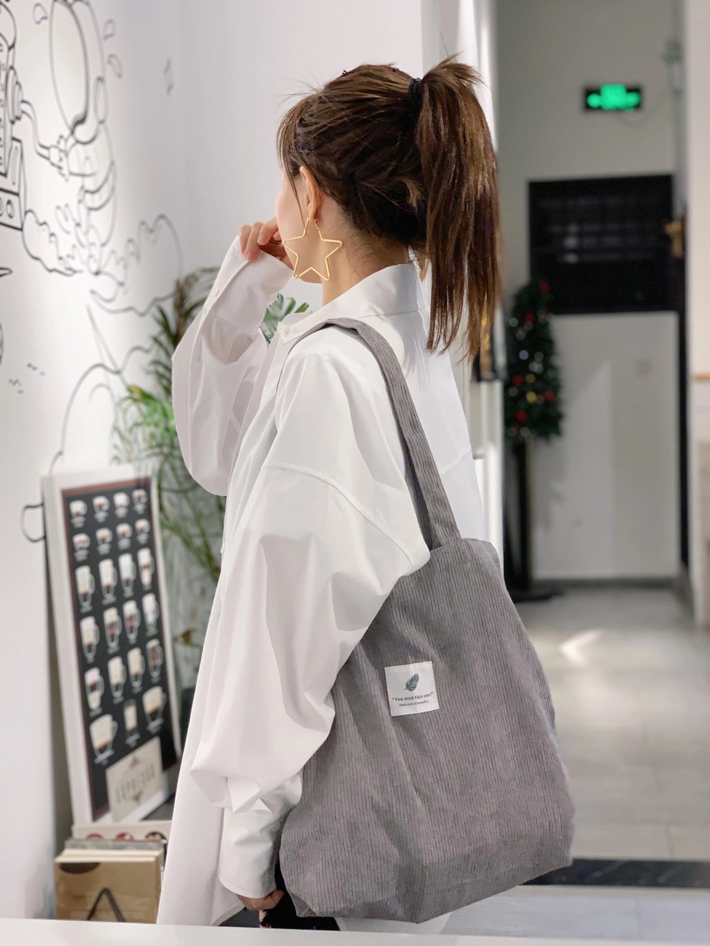 Tote Handbag With Pocket, custom tote bag with logo imprint 7
