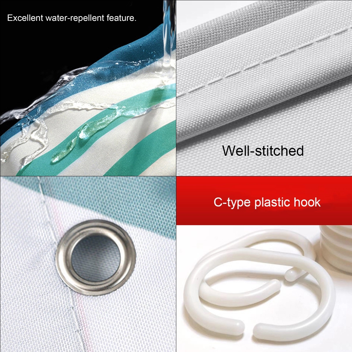Waterproof Fabric Shower Curtain 2