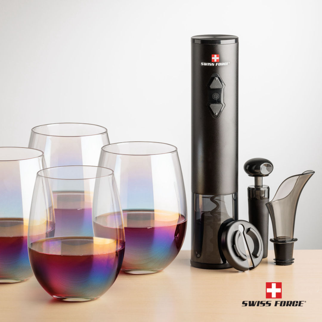 Swiss Force® Opener Set & Miami Stemless Wine 3