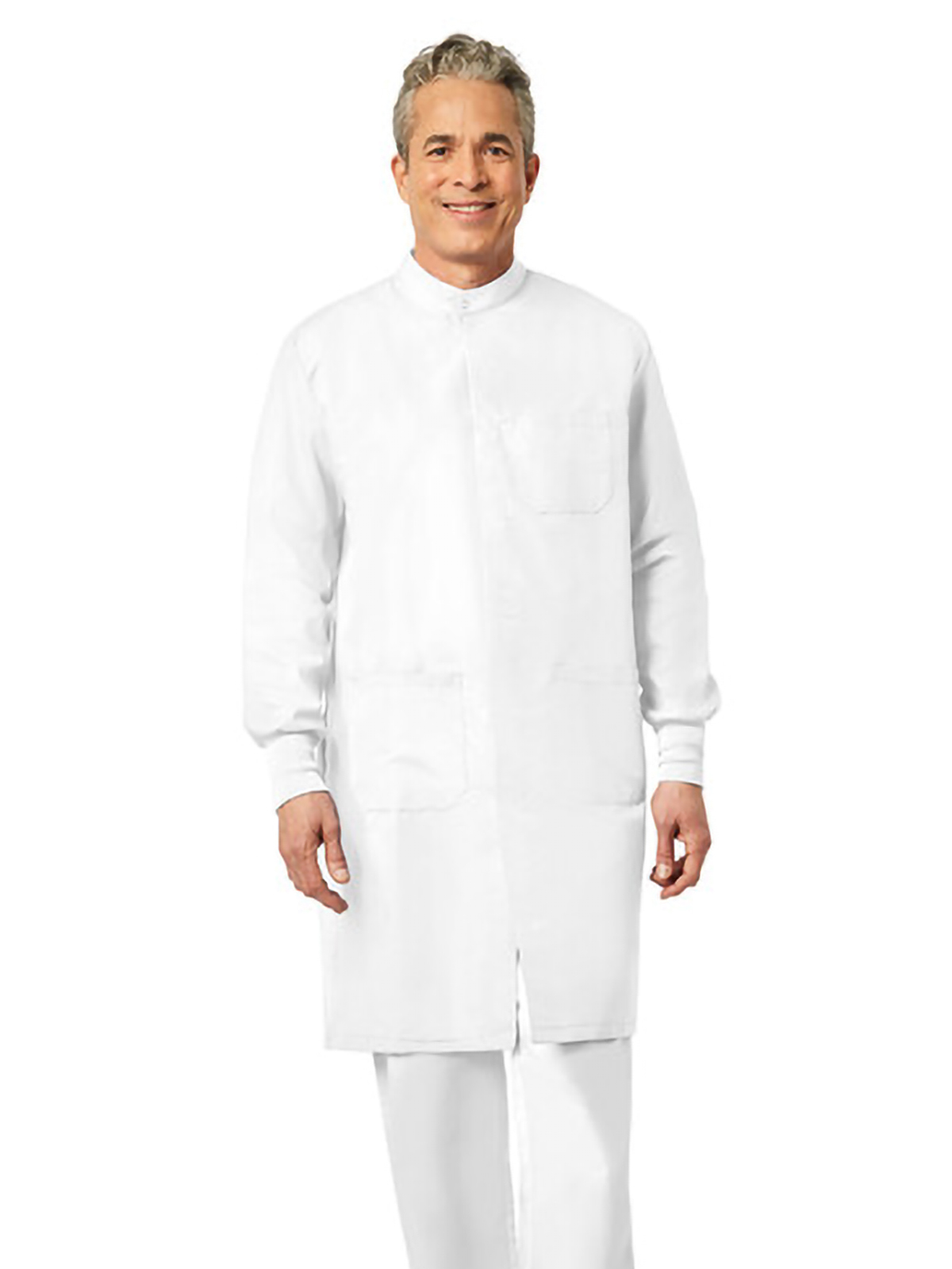 Fashion Seal - Fashion Seal Reusable Protective Apparel - Unisex Three-Pocket Snap-Collar Protective Lab Coat