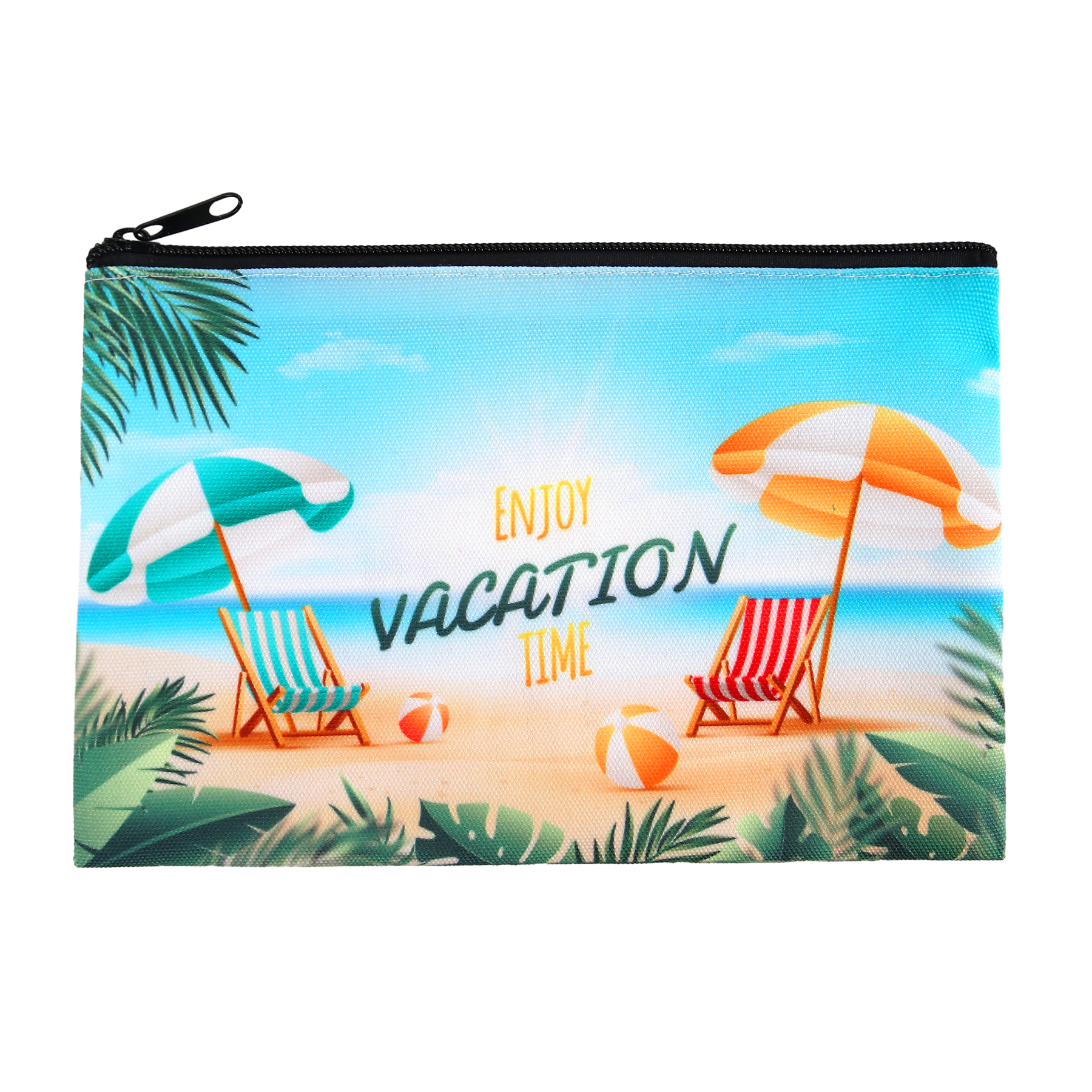 Full Color Sublimation Canvas Zipper Pouch For Makeup, Toiletries & Tech Accessories 3