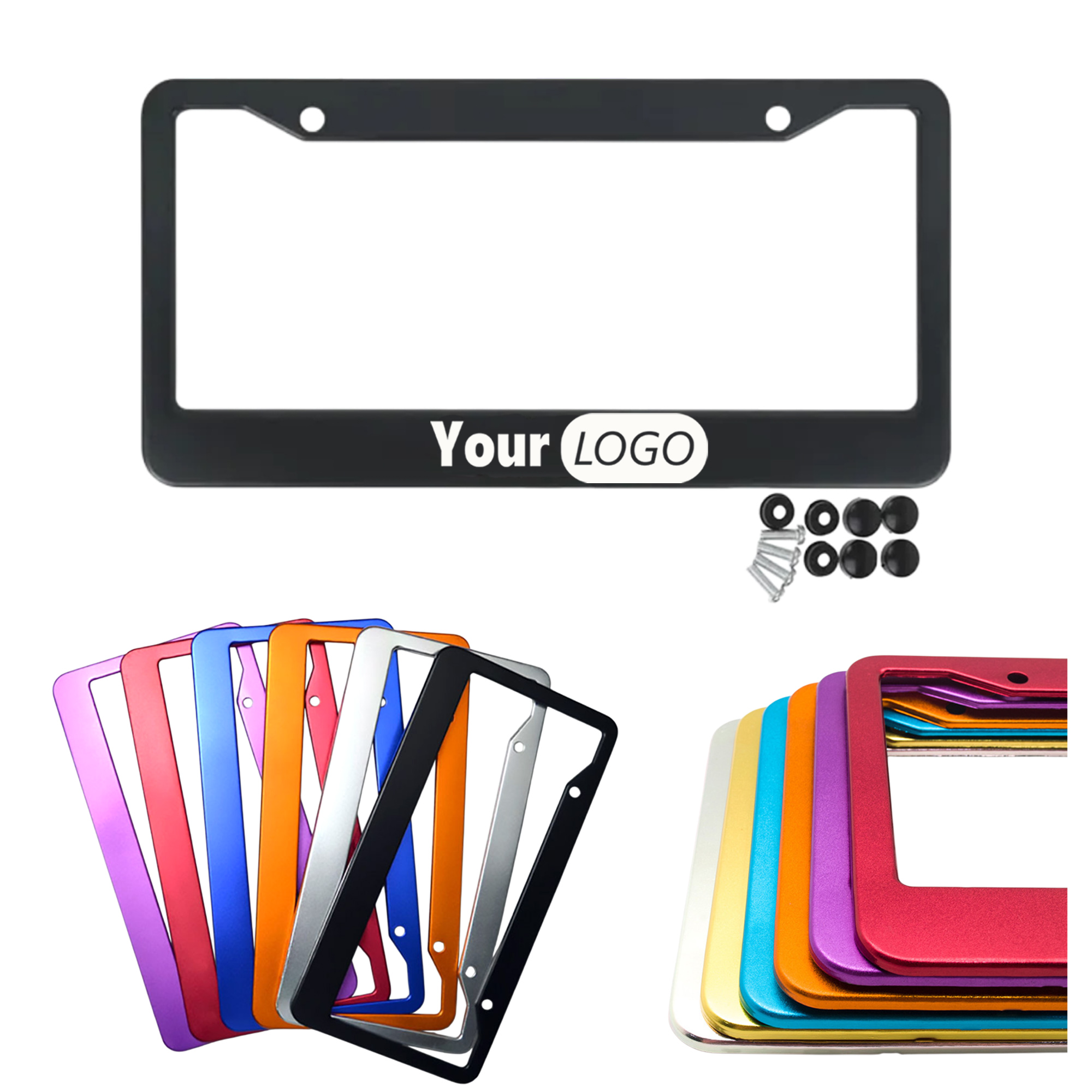Vibrant Color Aluminum Alloy License Plate Frames MOQ 10 1