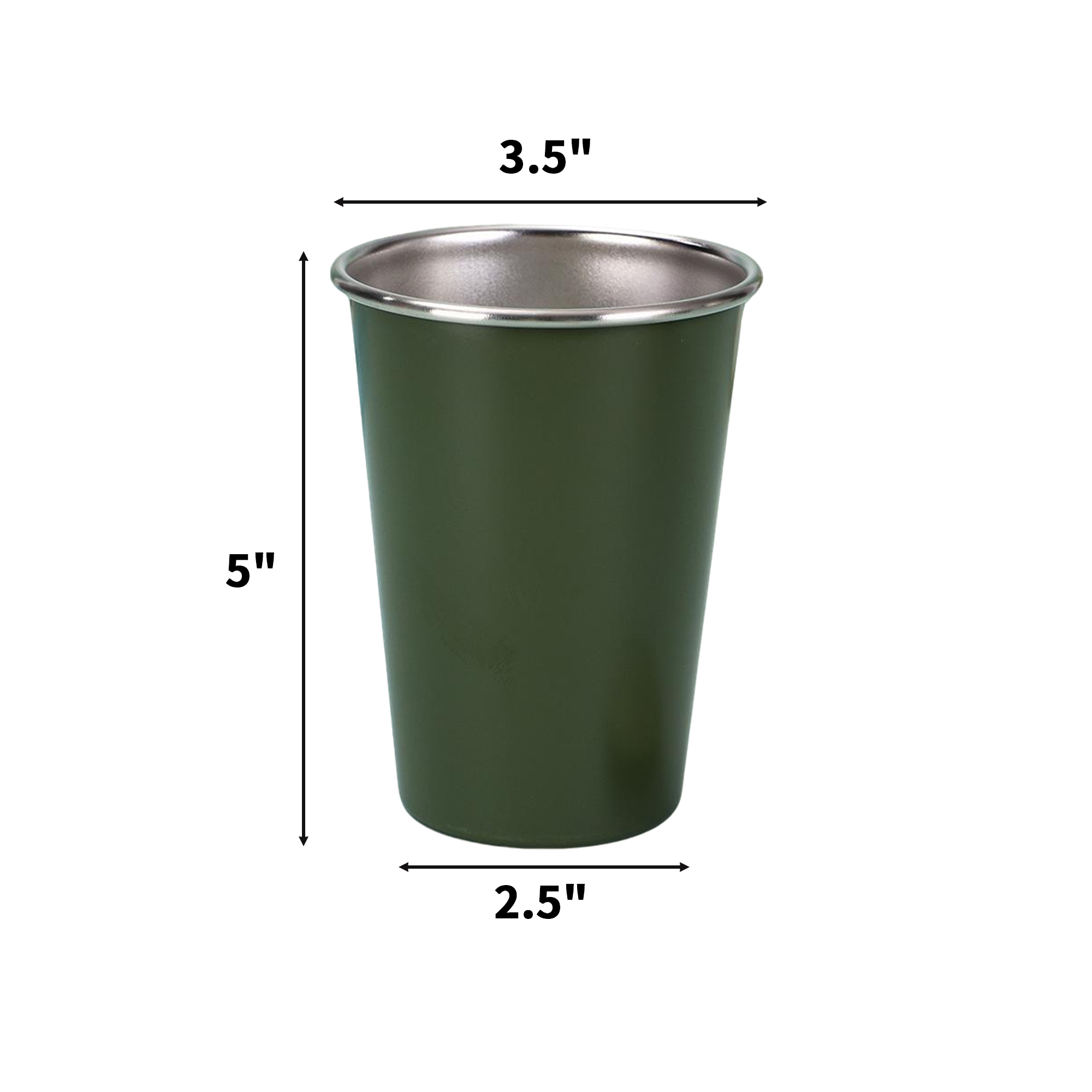 Black Stainless Steel Shatterproof Sixteen Ounce Pint Glass 5