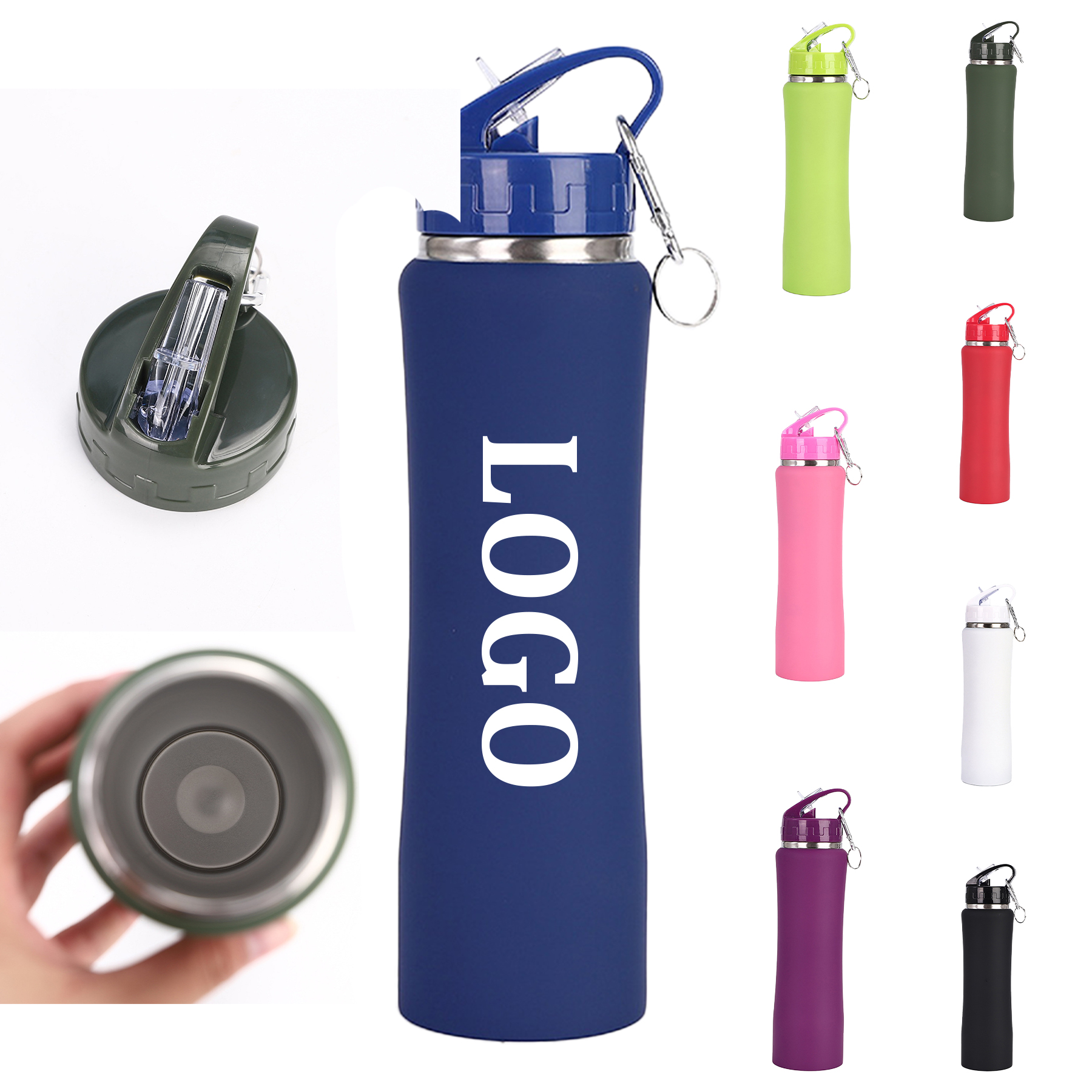 20 Oz. Ranger Sports Bottle Satin Finish And Carabiner, custom water bottle with logo imprint 4
