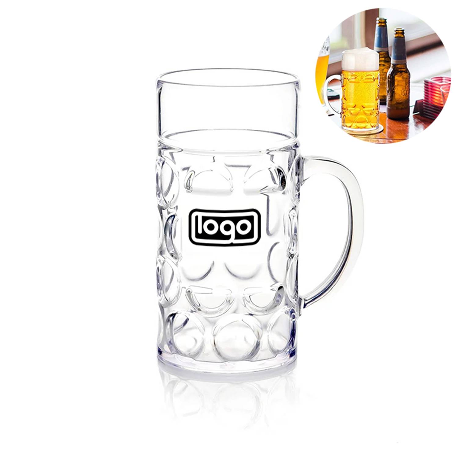 32 oz Clear Plastic Beer Mug 12