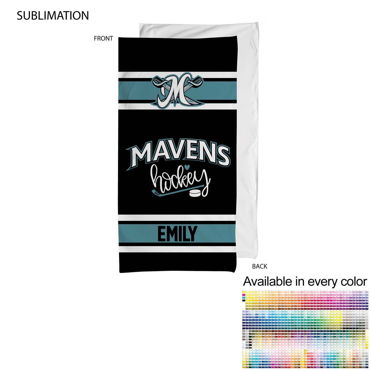 Team Towel in Plush and Soft Velour Terry Cotton Blend, 30x60, Sublimated Shower Towel 6
