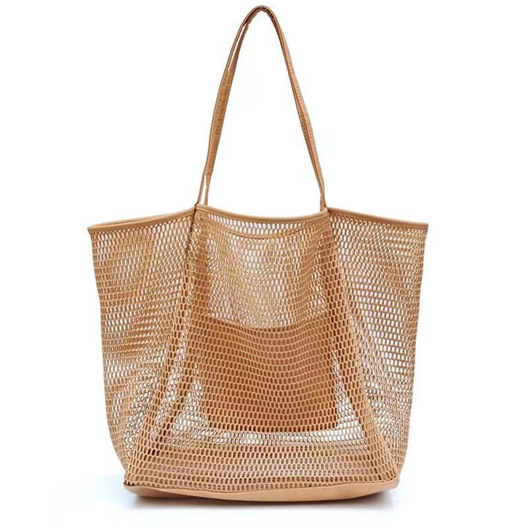 Mesh Beach Tote Womens Shoulder Handbag, custom tote bag with logo imprint 4