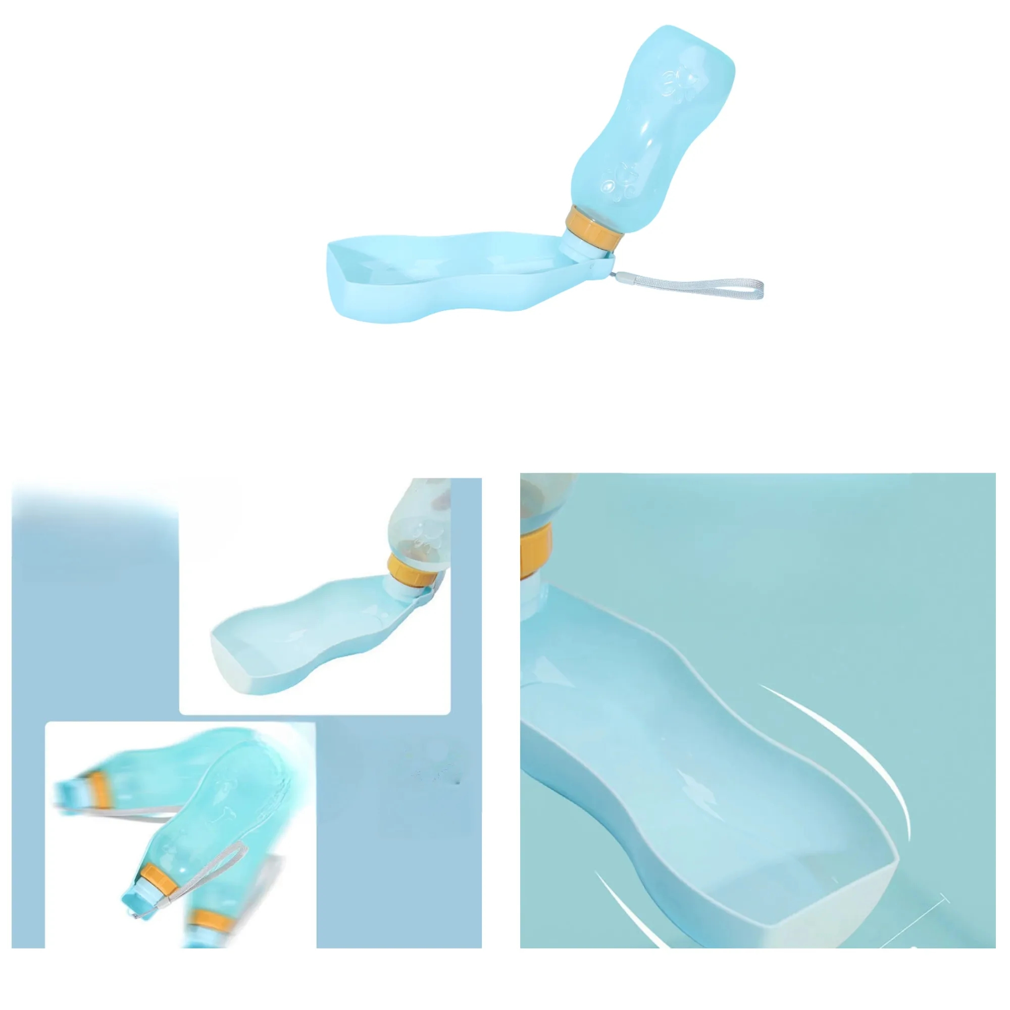 12OZ Outdoor Wide-Mouthed Pet Water Bottle With Lanyard 3