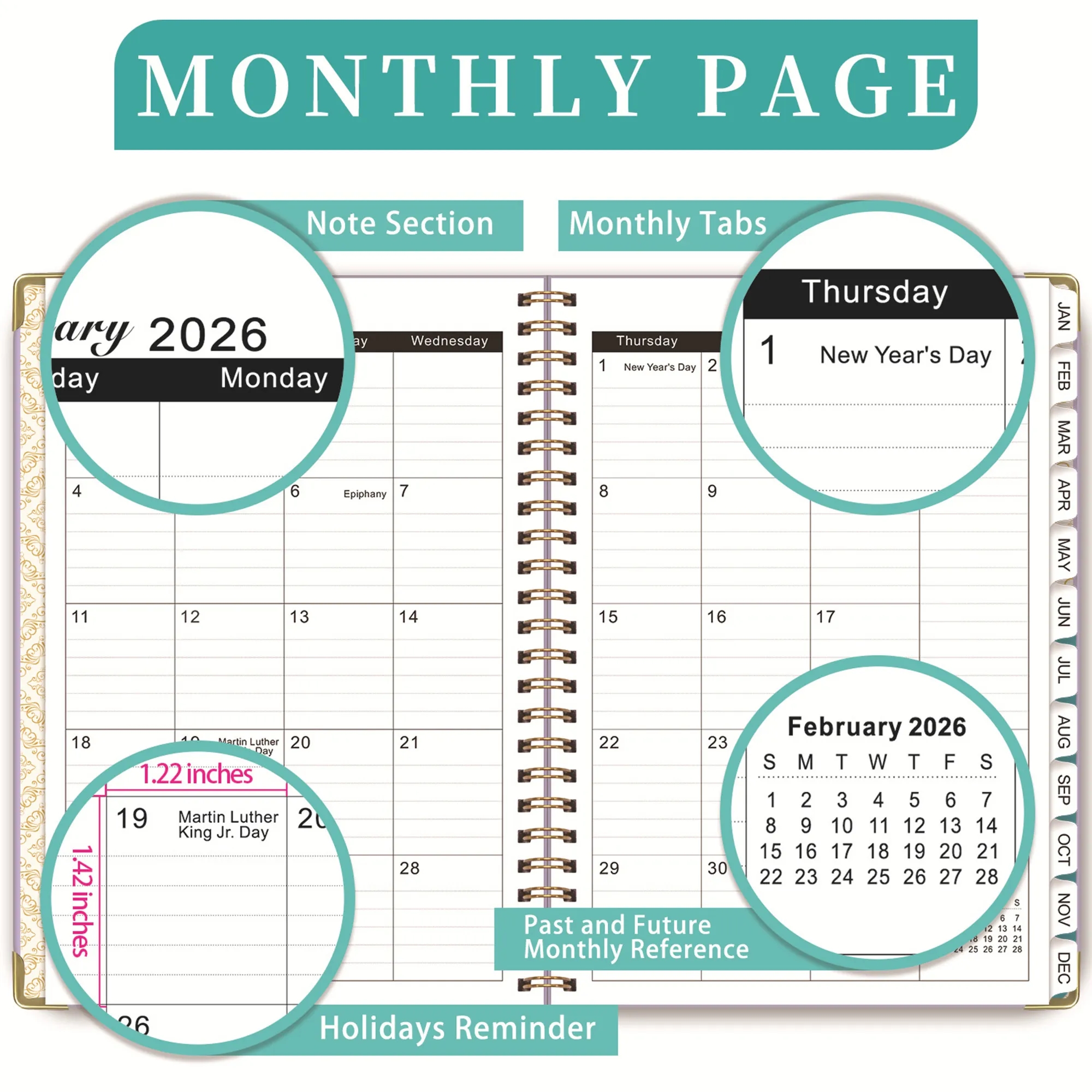 Coil Notebook Weekly Planner Calendar Professional Organizer 10