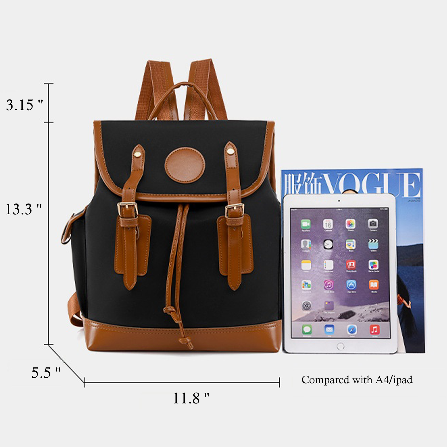 Oxford PU leather casual and large capacity backpack 30