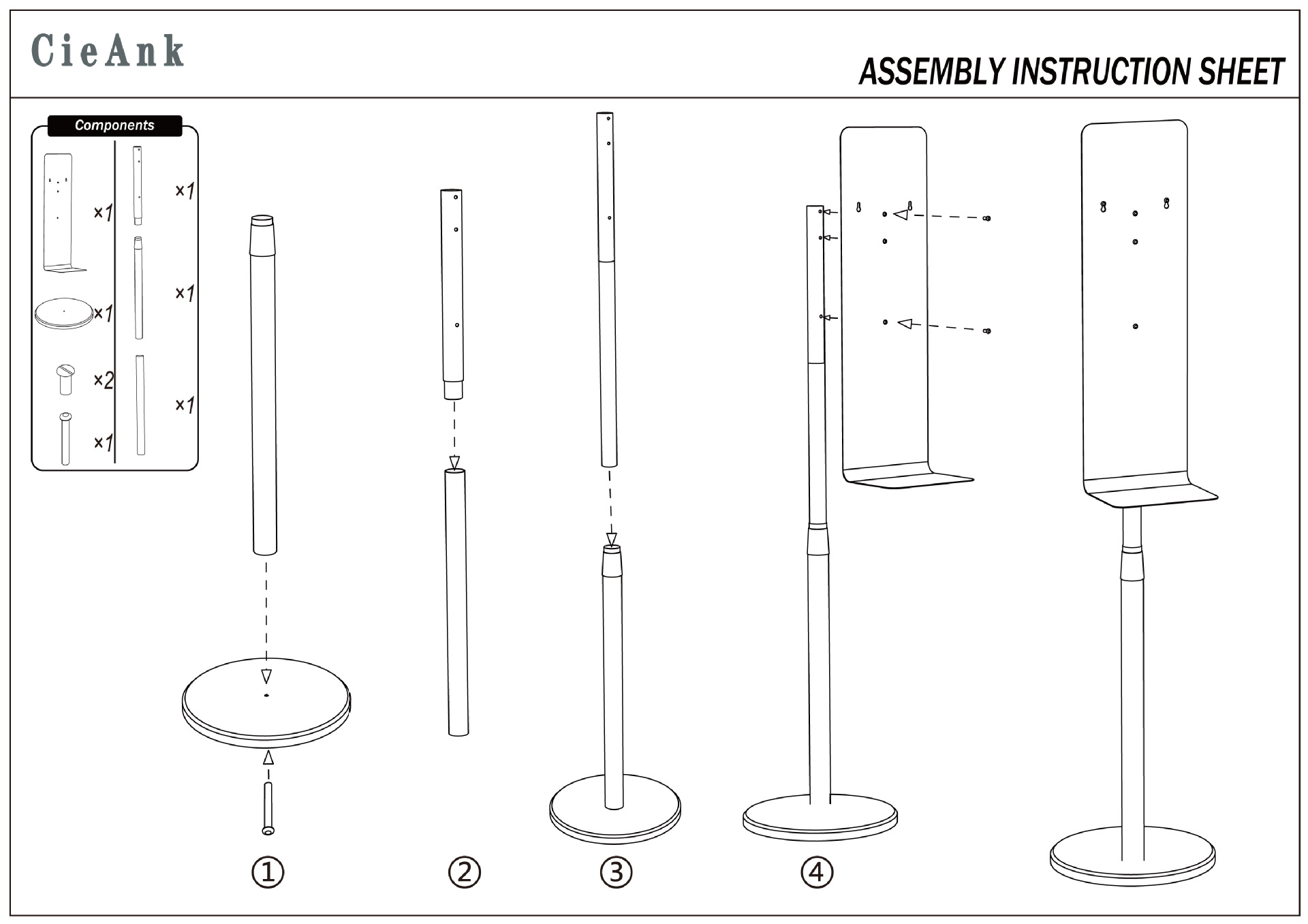1000ml Floor Stand Non-touched Hand Sanitizer Dispenser 5