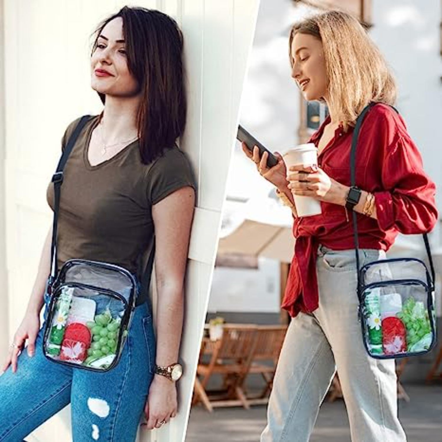Clear PVC Crossbody Messenger Shoulder Bag with Adjustable Strap 7