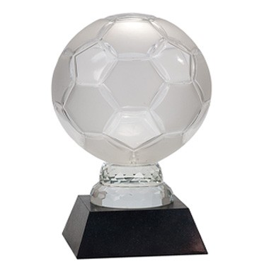 12" GLASS SOCCER BALL WITH MARBLE BASE 2