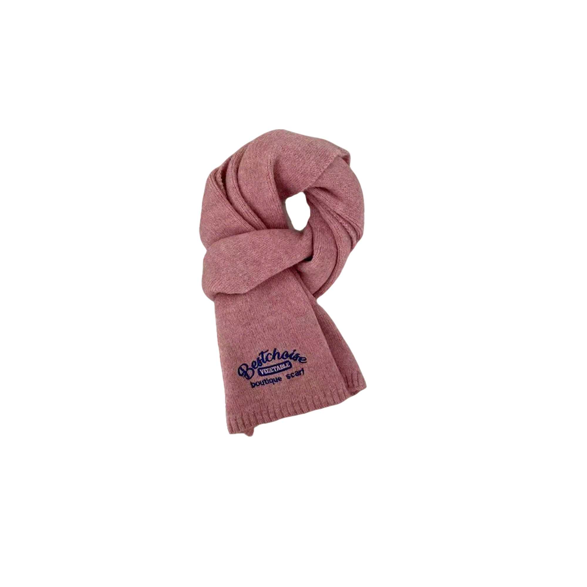 Knitted Cashmere Winter Scarf Embroidered 63 x 9" 4
