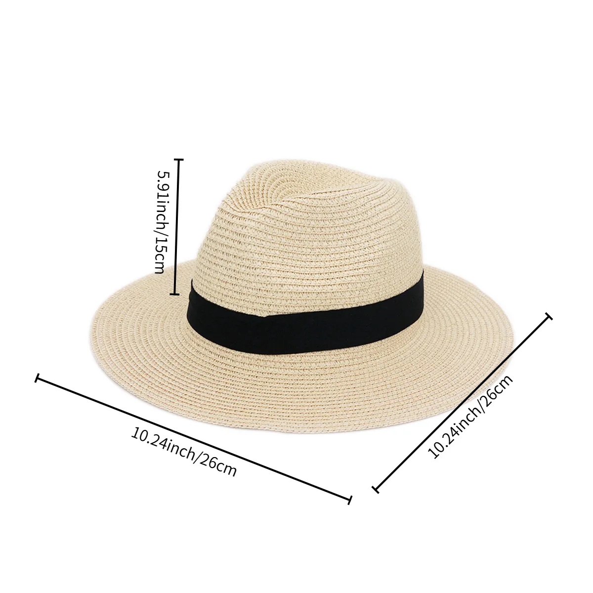 Straw Panama Style Fedora Hat 7