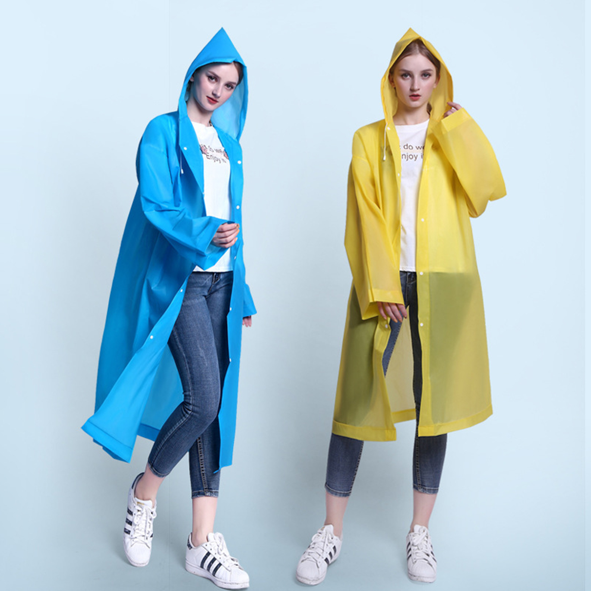 Transparent Reusable EVA Raincoat 2