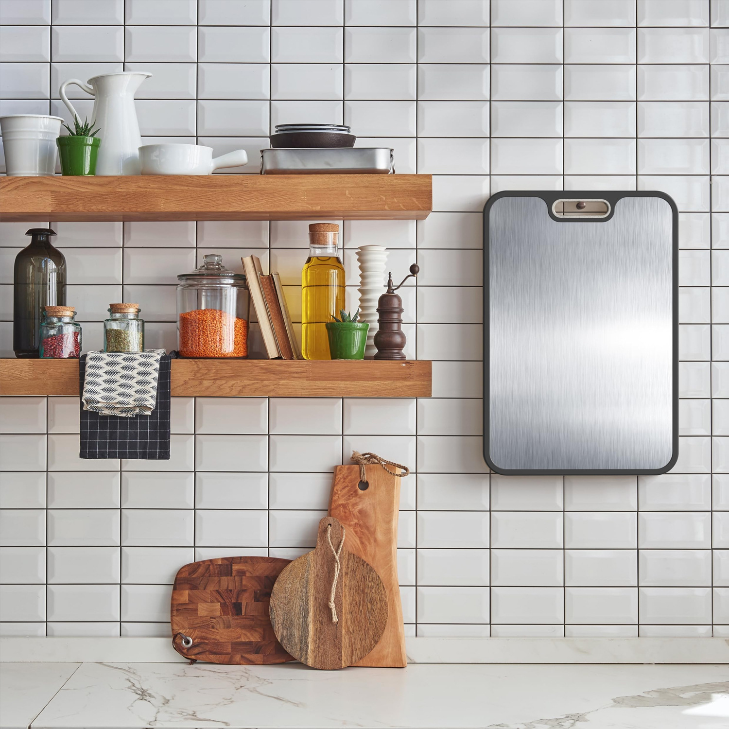 Food-Grade Wheat Stainless Steel Cutting Board—Antibacterial 3