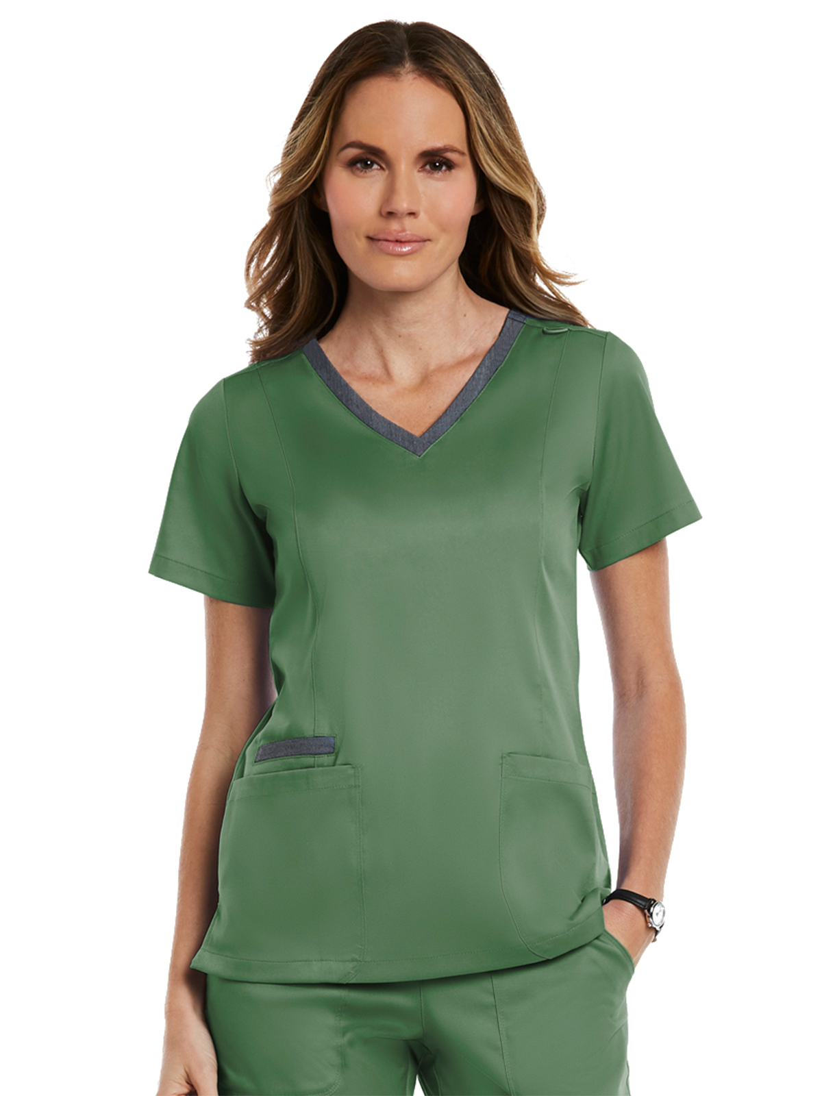 Maevn - Matrix - Women's Three-Pocket Heather Neck Band Top 9