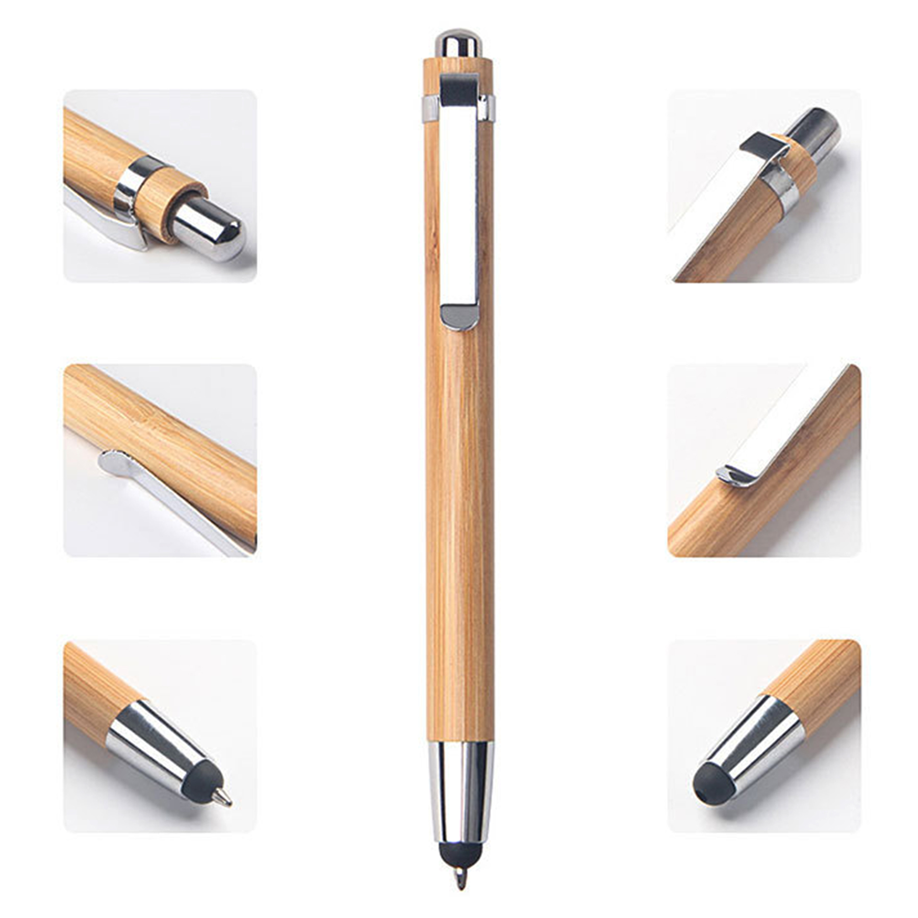 2 In 1 Bamboo Writing Pen With Stylus 1