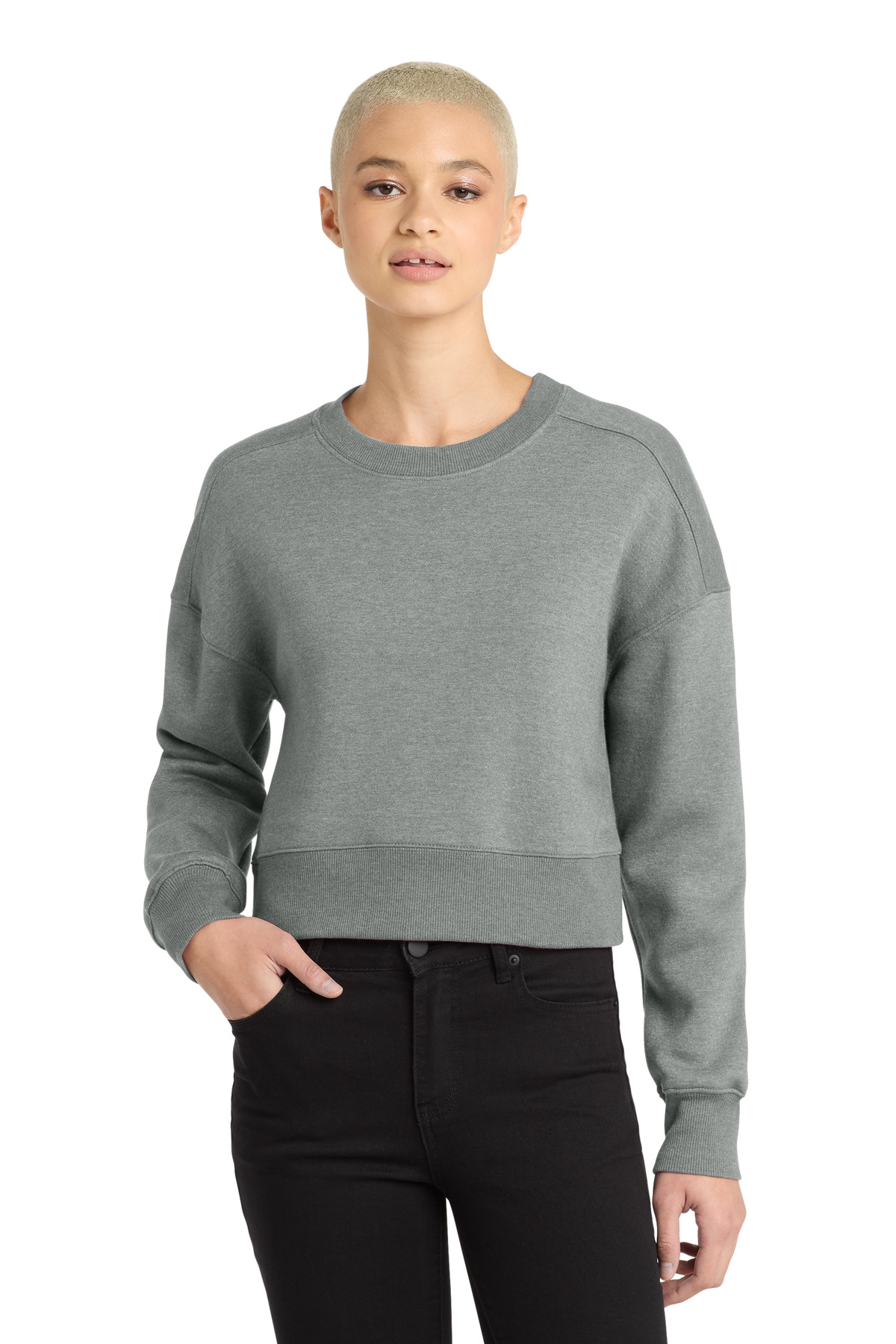 District Women's Perfect Weight Fleece Cropped Crew DT1105 15