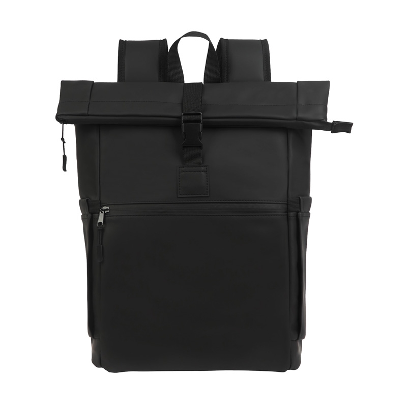 Casey PU Roll-Top Laptop Backpack