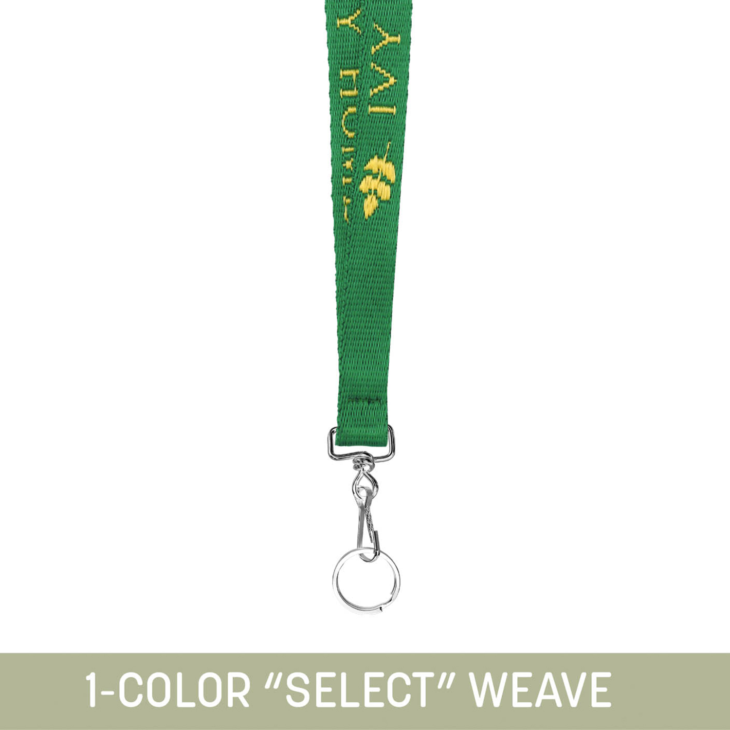 1/2" Woven Lanyard w/ Swivel Snap & Split Ring - "Select" Weave 16
