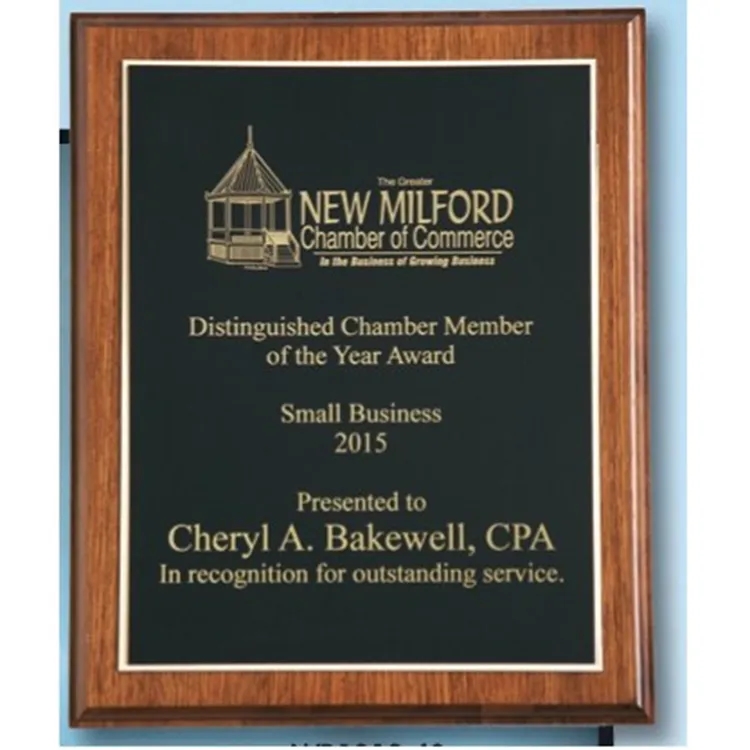 Walnut Wood Plaque/w Choice of Double Plate (12"x15") 1